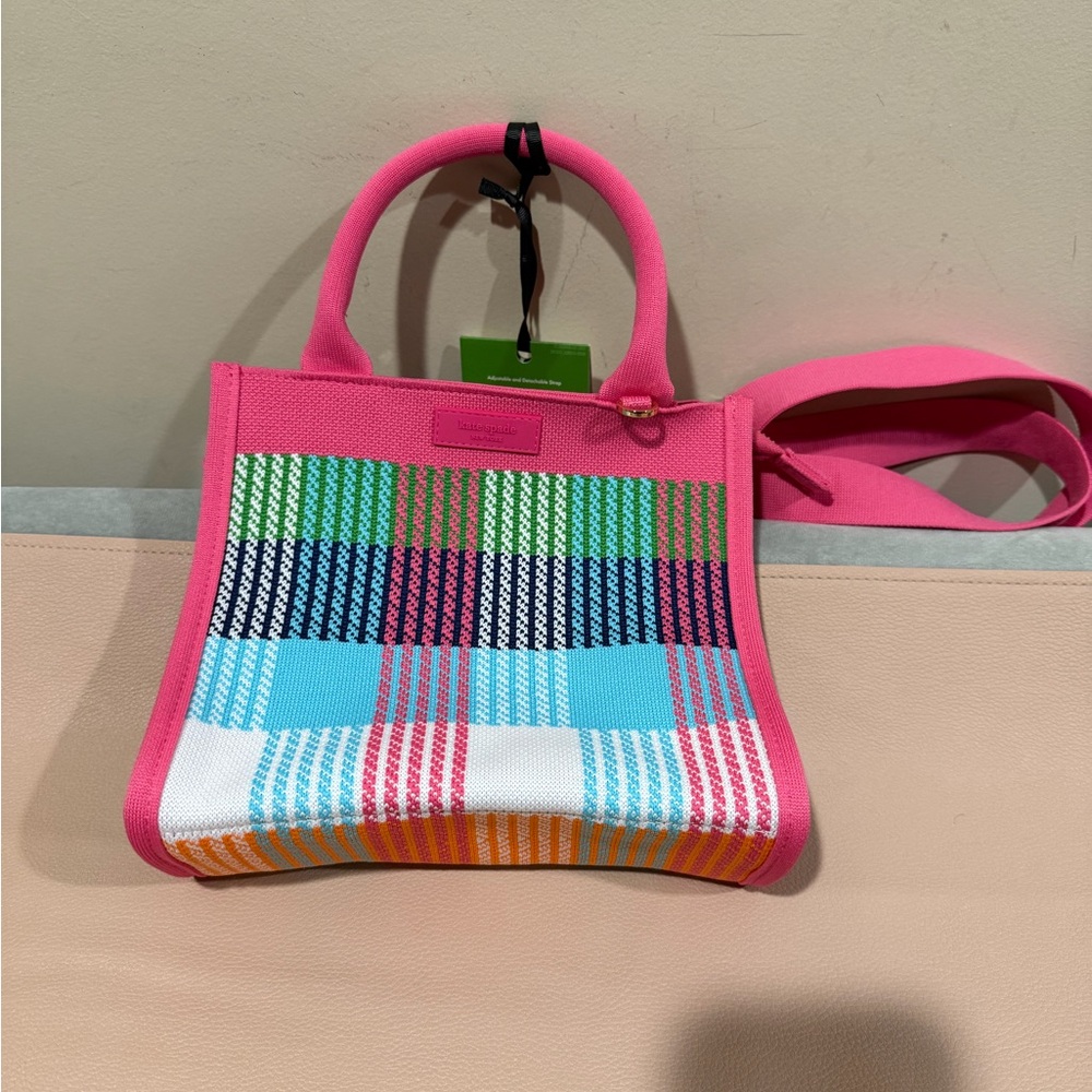 Kate Spade X Target Plaid Colorful Pink Handbag